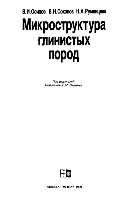 Обкладинка Микроструктура глинистых пород
