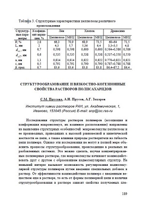 Обкладинка Структурообразование и вязкостно-когезионные свойства растворов полисахаридов
