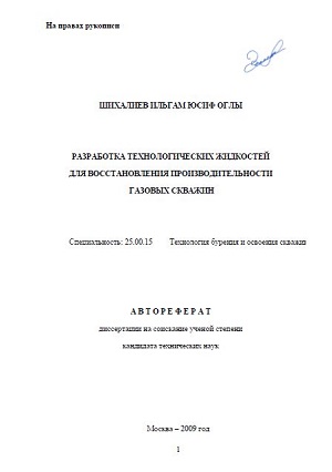 Обкладинка Разработка технологических жидкостей для восстановления производительности газовых скважин