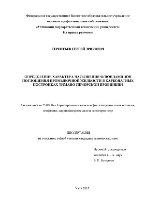 Обкладинка Определение характера насыщения флюидами зон поглощения промывочной жидкости в карбонатных постройках тимано-печорской провинции