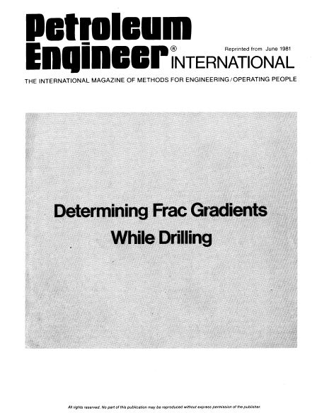 Обкладинка Determining frac gradients while drilling